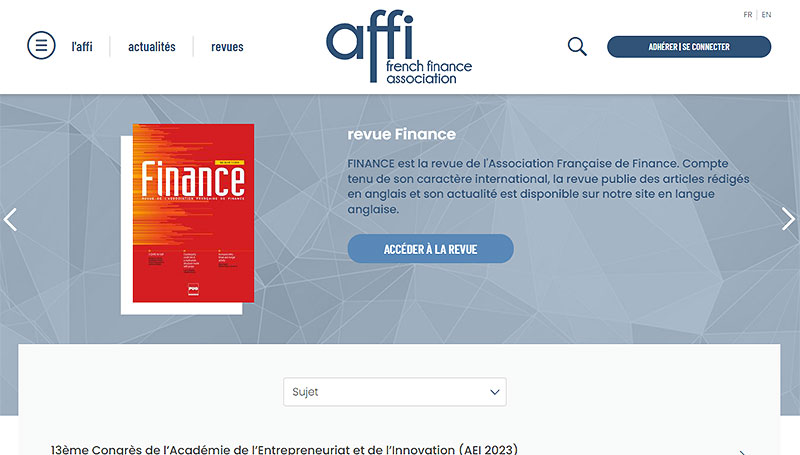 Conception ergonomique et graphique Site AFFI