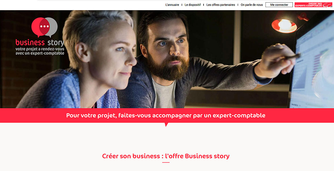 Conception ergonomique et graphique du Site BUSINESS STORY - ORDRE DES EXPERTS-COMPTABLES