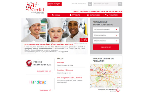 Conception Site Web CERFAL APPRENTISSAGE